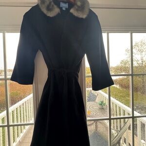 Simply Vera Vera Wang Black lined jacket with Faux Fur Collar